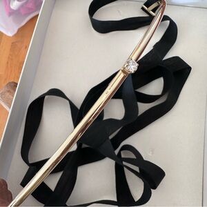 Maison Martin Margiela gold tie belt with rhinestone